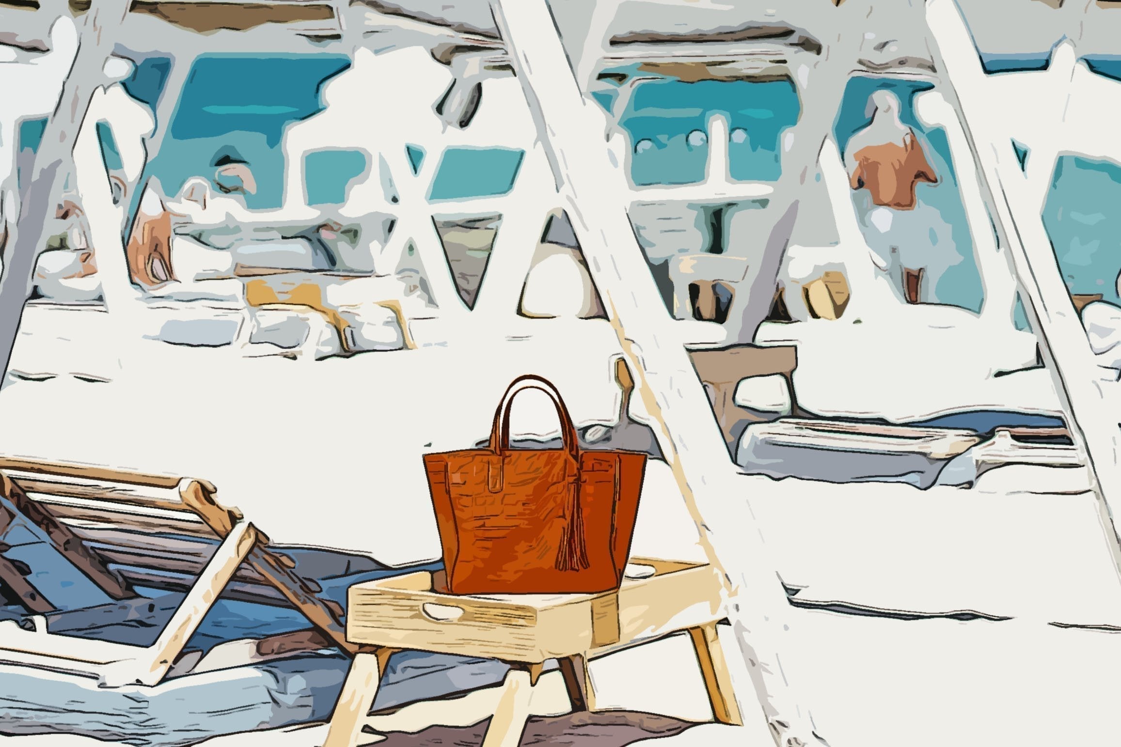 Stick & Ball Faux Coco Weekender Leather Tote