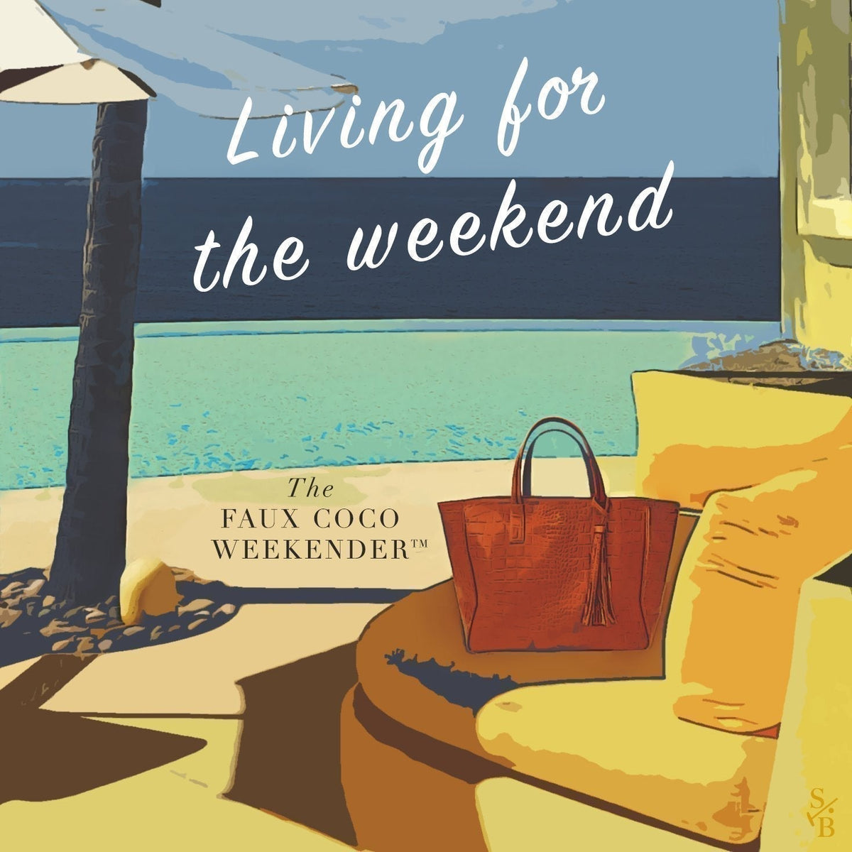 Stick and Ball Faux Coco Weekender tote bag tan style guide how to wear