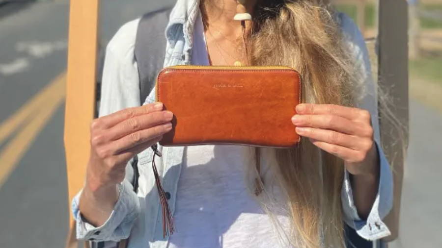 vegetable-tanned Italian leather developing a rich patina over time