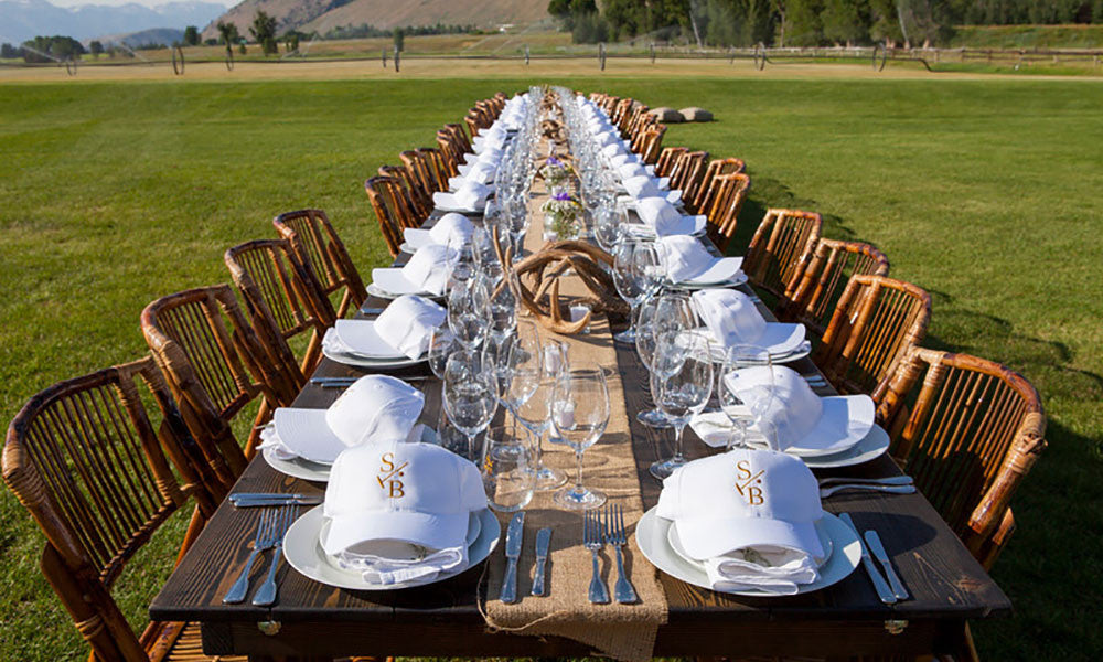 farm to table fieldside dinner at Jackson Hole polo event