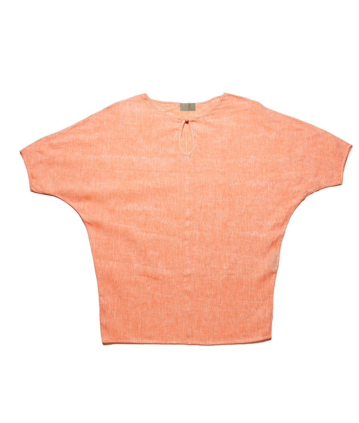 Stick & Ball-Women's Dolman Keyhole Linen Shirt | Stick & Ball-Apparel-Tangerine