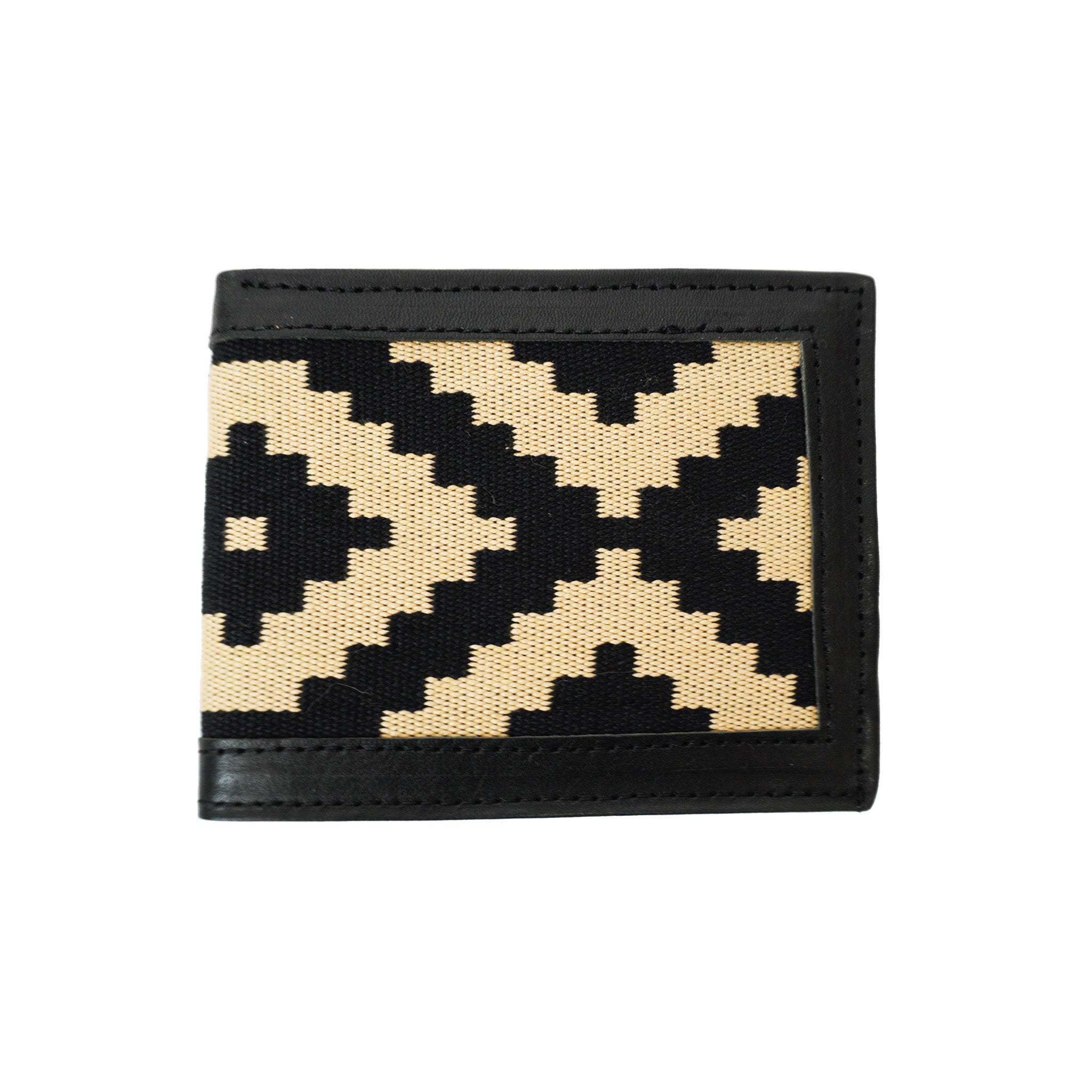 Stick & Ball-Men's Leather & Woven Wallet-Accessory-Black