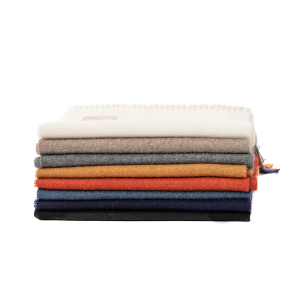 stick-and-ball-alpaca-scarves-in-white-taupe-grey-mustard-yellow-coral-denim-blue-black