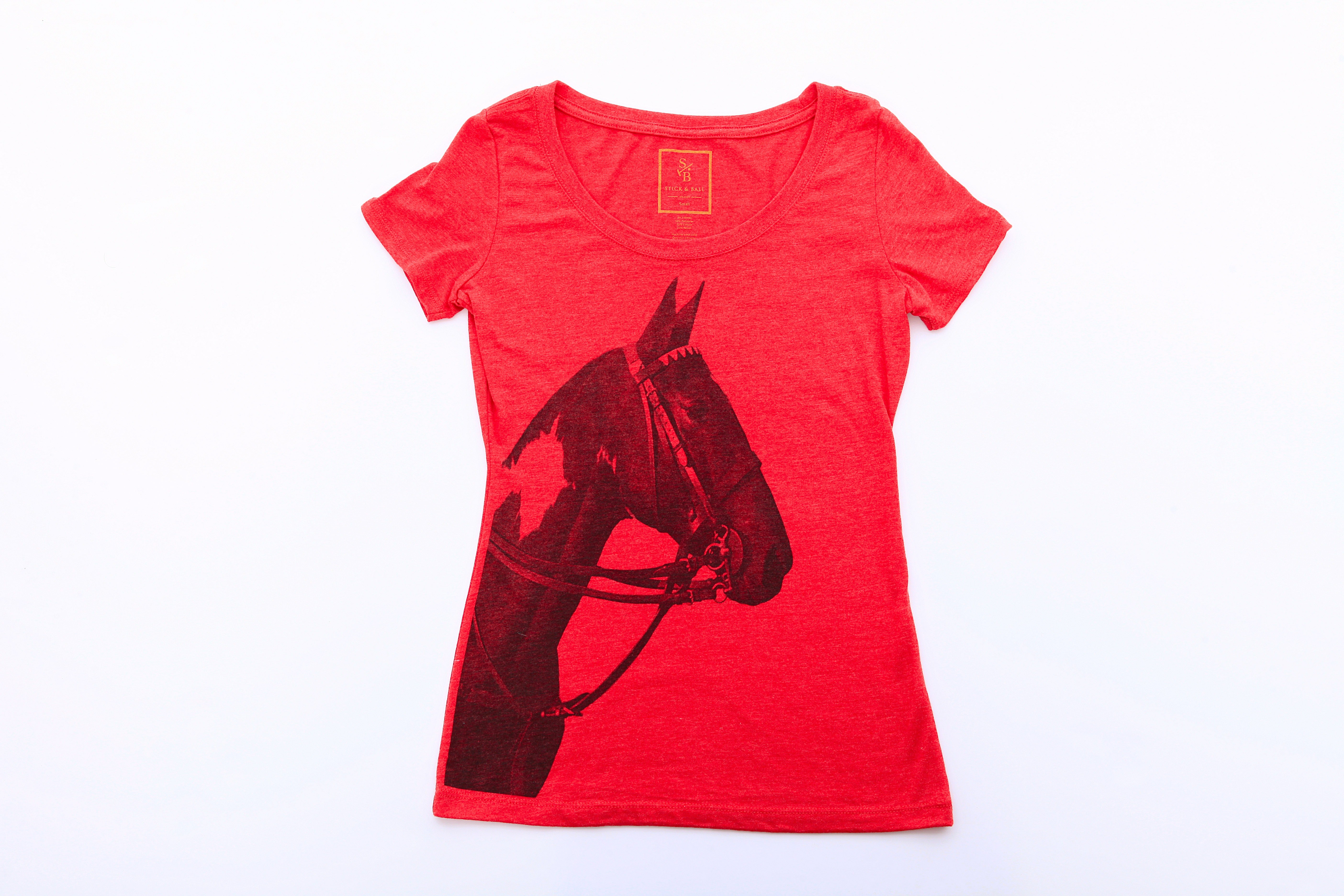 Stick & Ball-Tobiana Horse Head T-shirt - Women's-Apparel-Red
