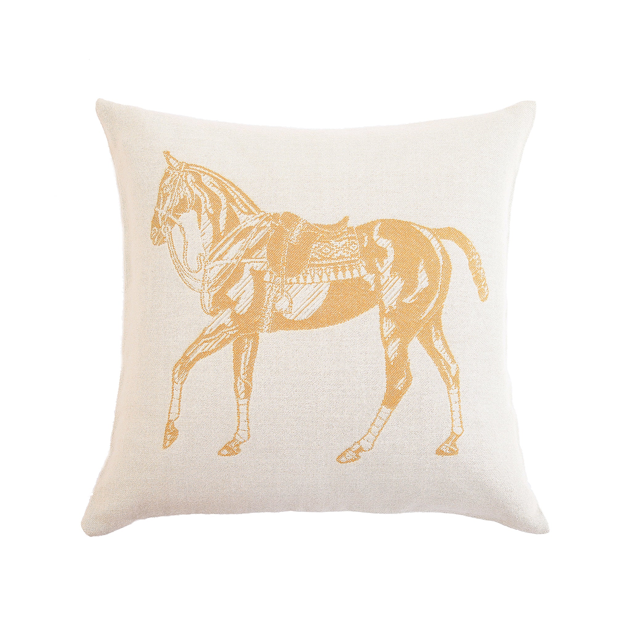 Stick & Ball-Stick & Ball Polo Pony Pillow-Home Decor-Gold & Ecru