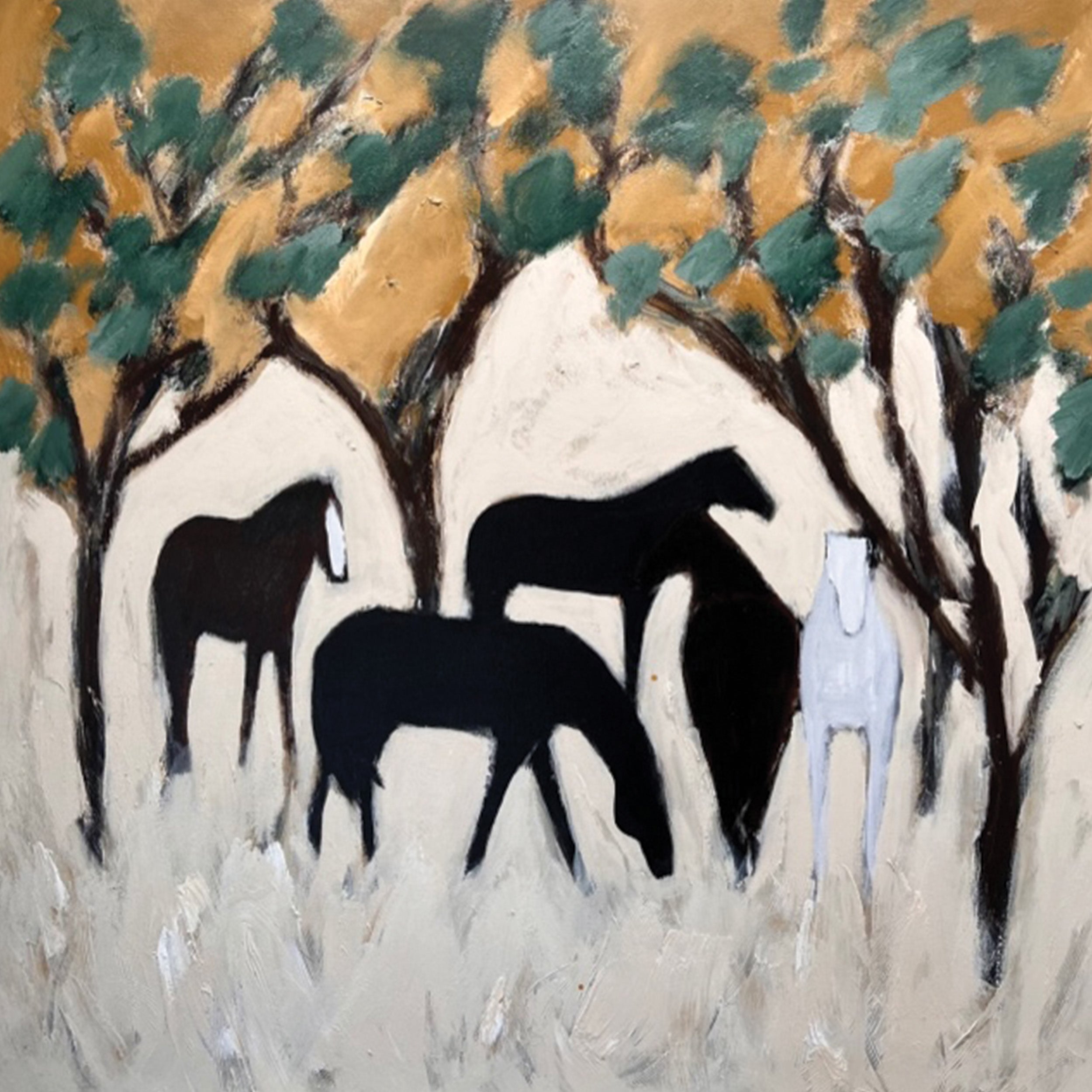 stick-and-ball-karen-bezuidenhout-original-painting-artwork-horses-and-trees