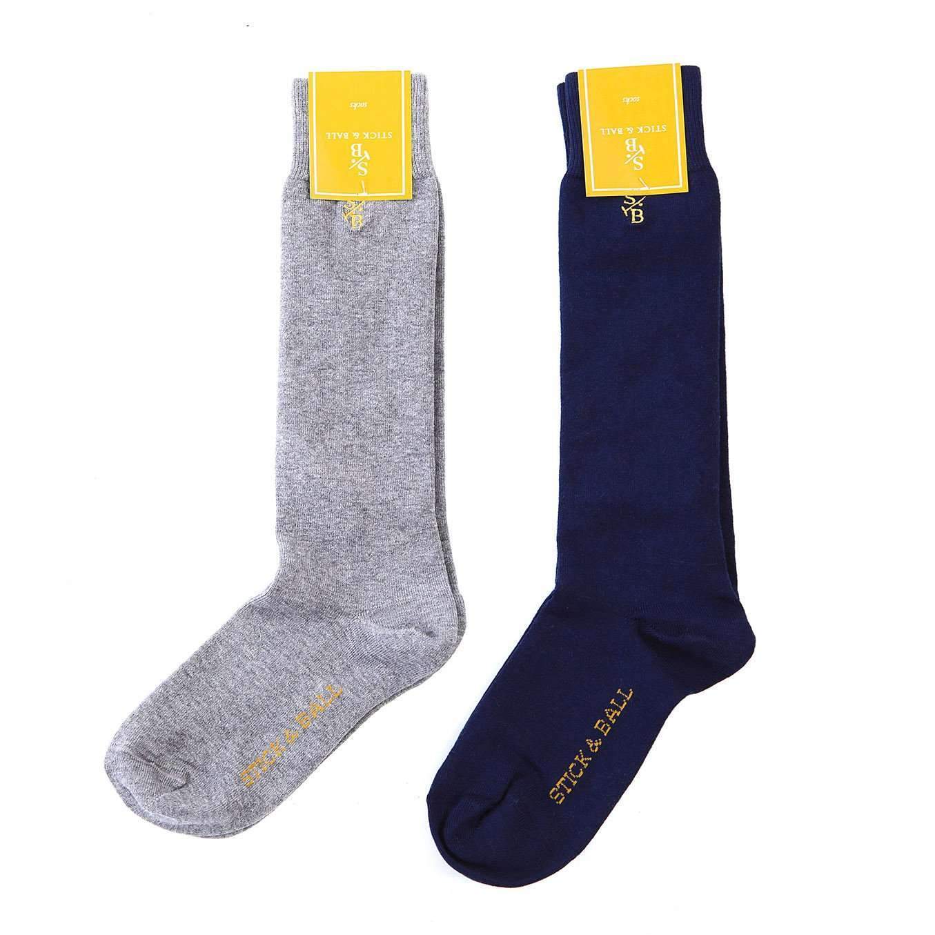 Women's Solid Logo Boot Socks - Charcoal & Navy - Stick & Ball