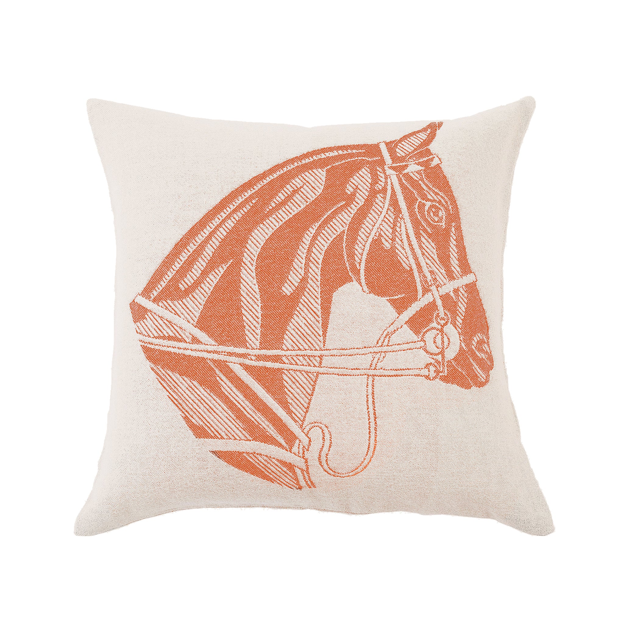 Stick & Ball-Stick & Ball Horse Head Pillow-Home Decor-Mandarina Orange - Right Facing