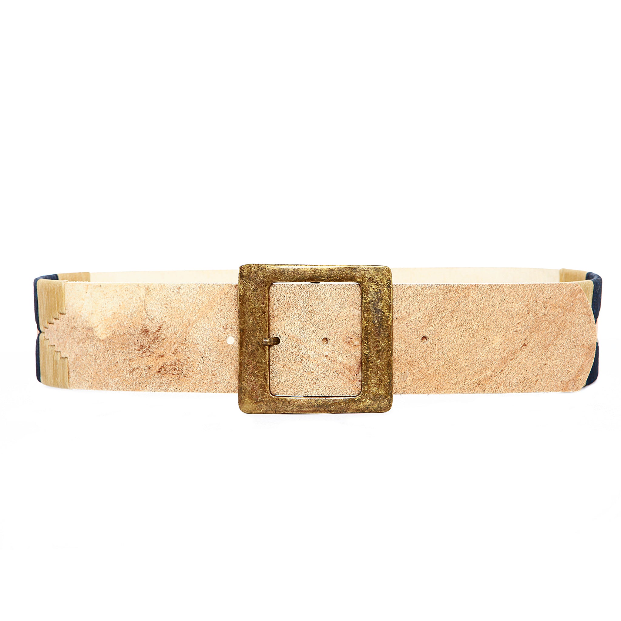 Stick & Ball-Rawhide Pampa Belt w/ Navy & Tan Stitch-Accessory-