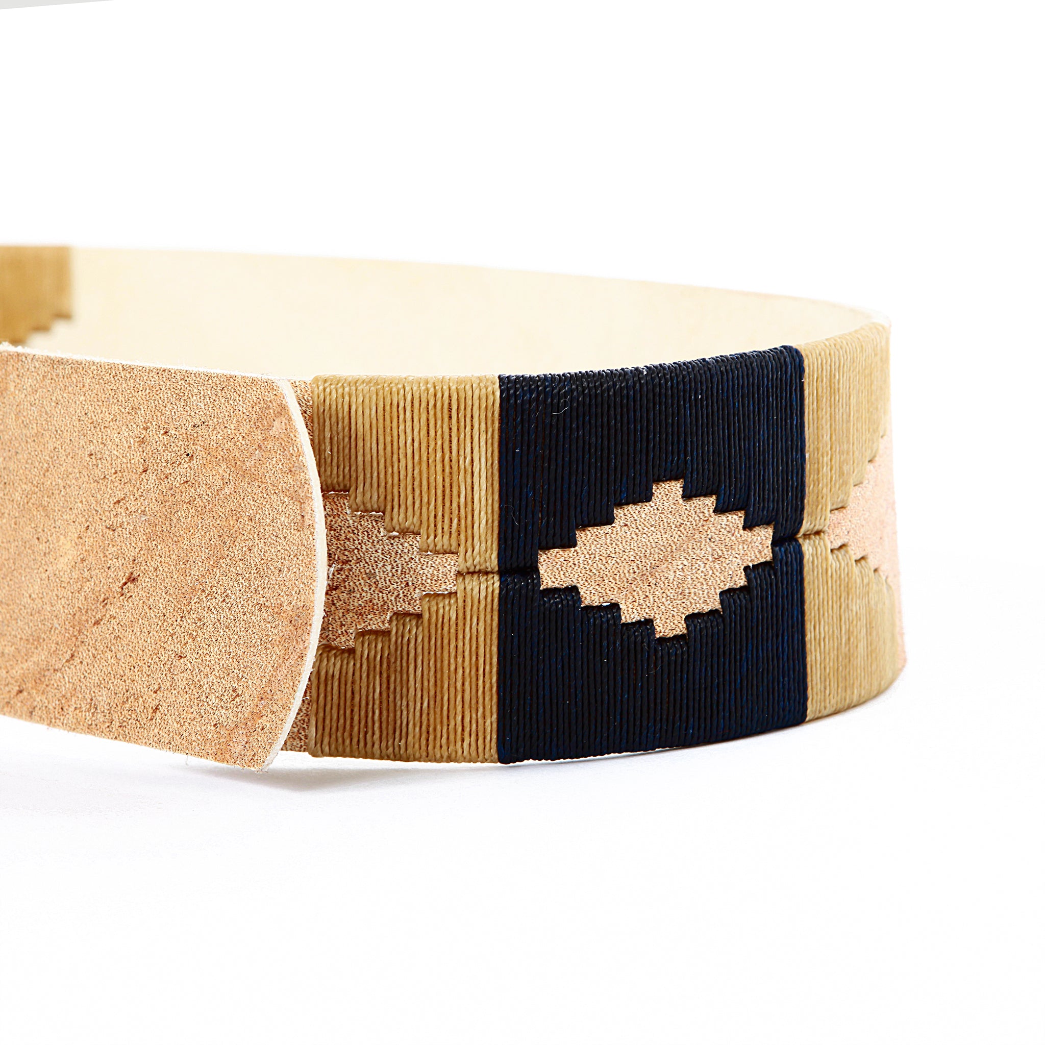 Stick & Ball-Rawhide Pampa Belt w/ Navy & Tan Stitch-Accessory-