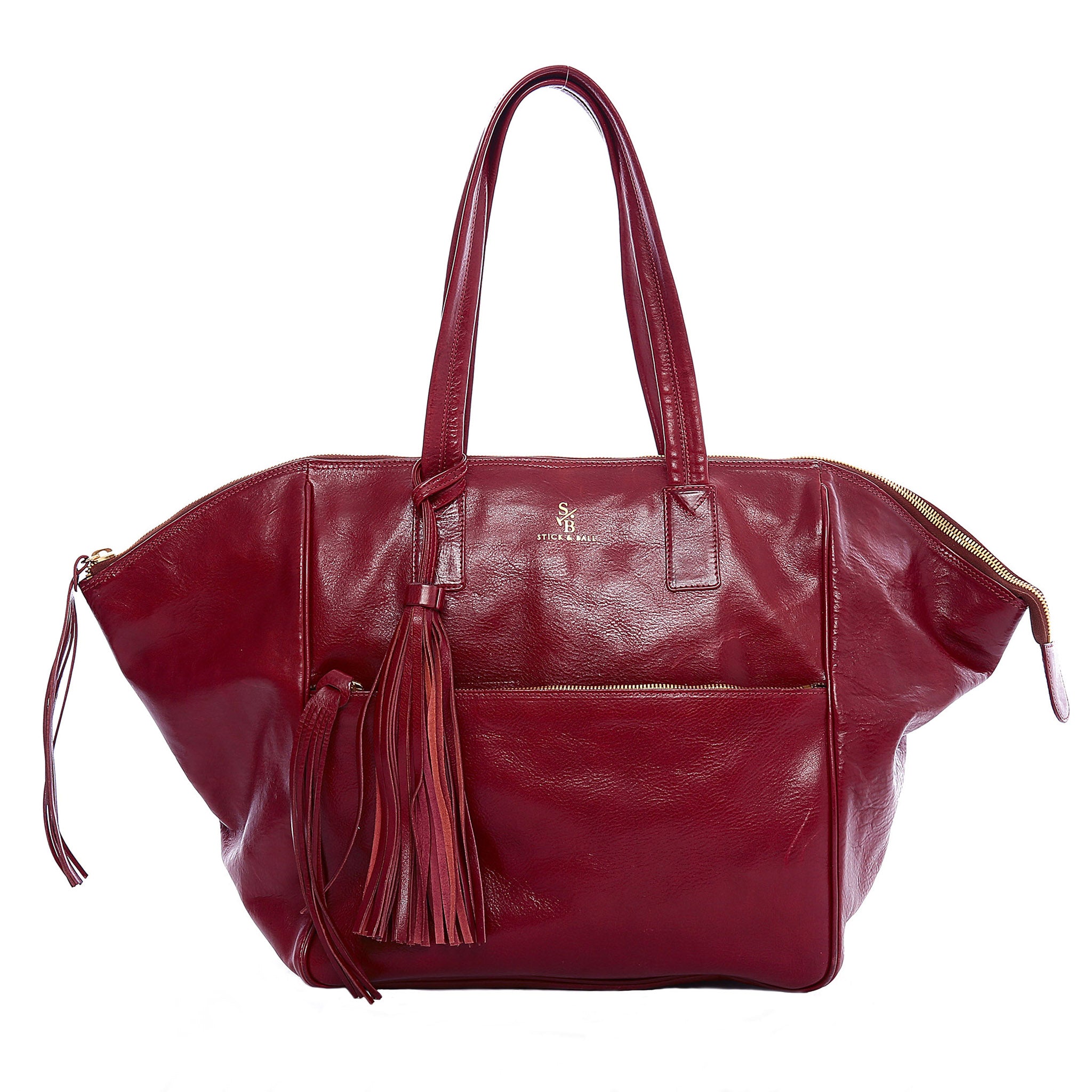 Stick & Ball-Leather Palermo Soho Bag-Accessory-Burgundy