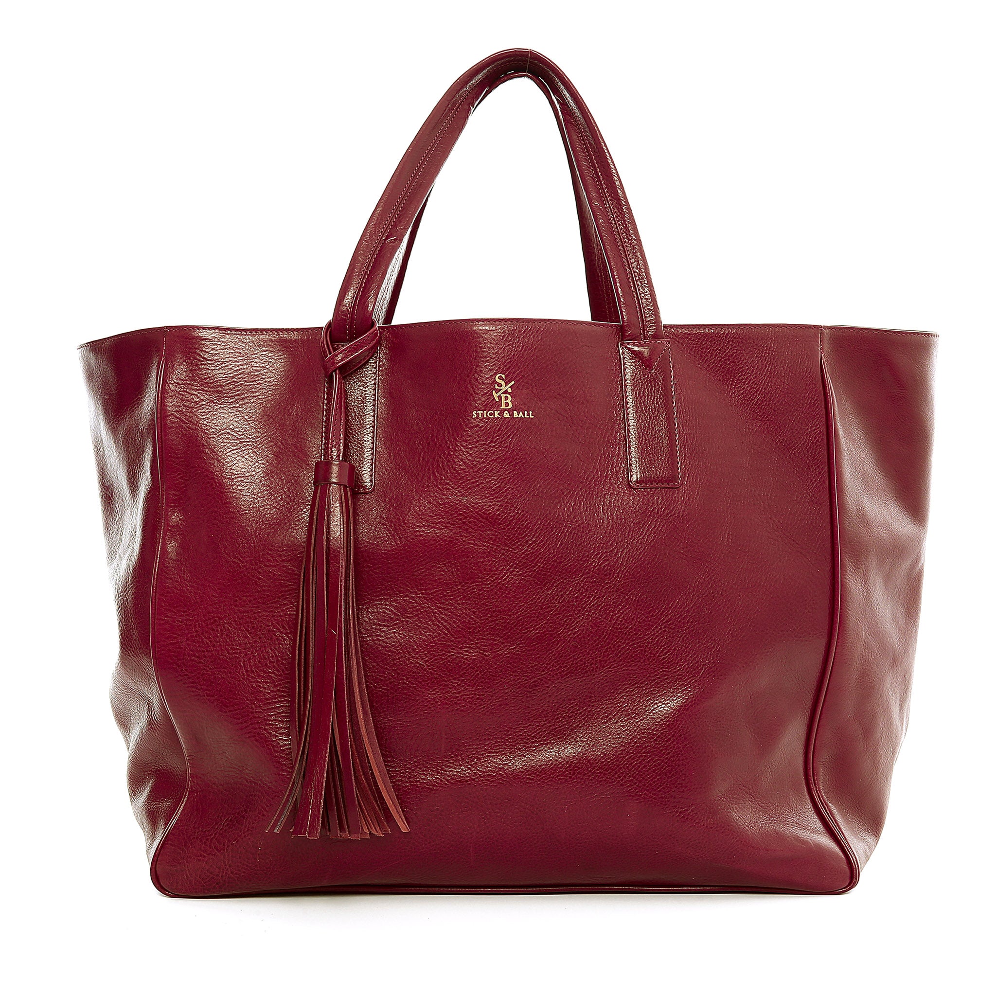 Stick & Ball-Leather Wellington Weekender-Accessory-Burgundy