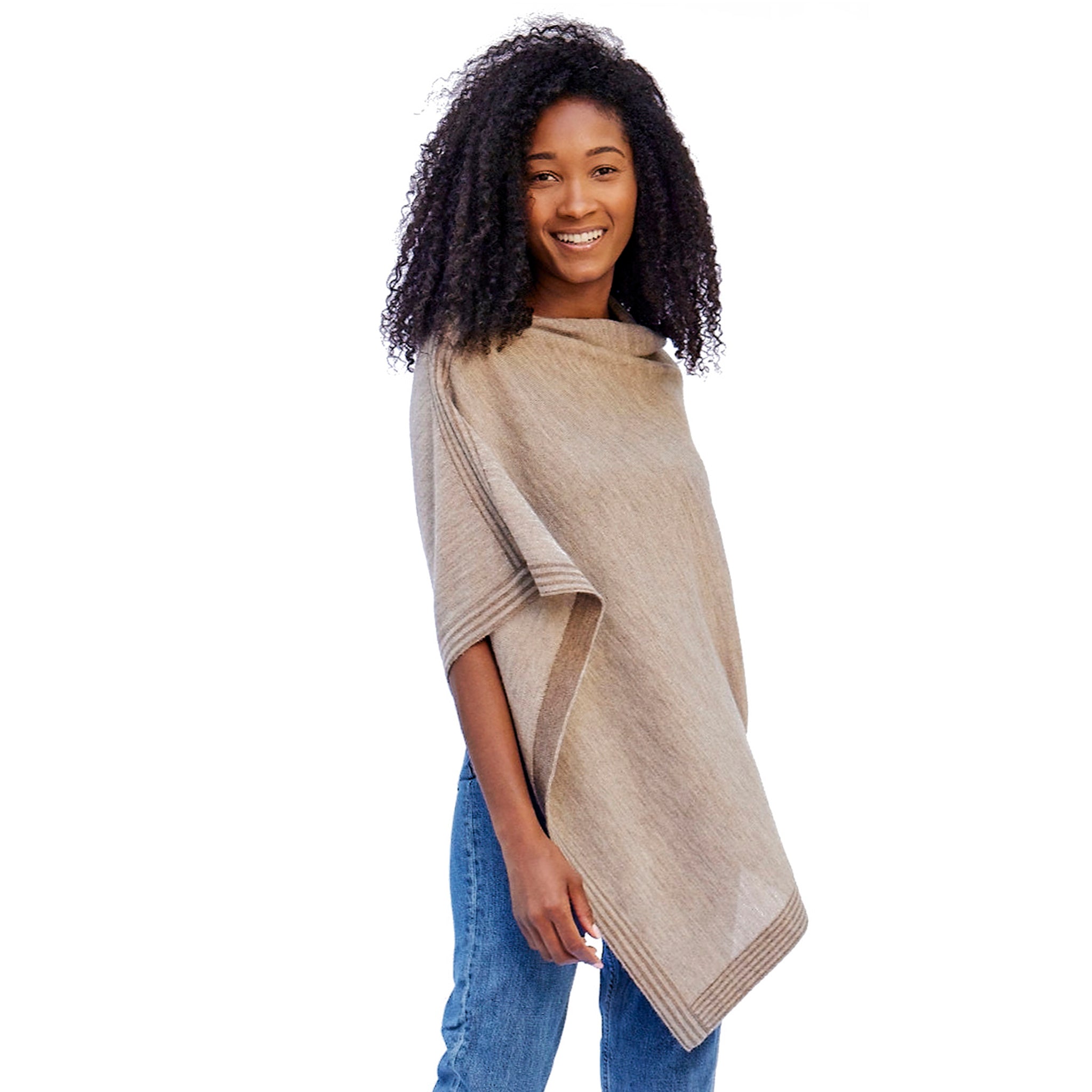 Stick & Ball-La Jolla Lightweight Knit Poncho-