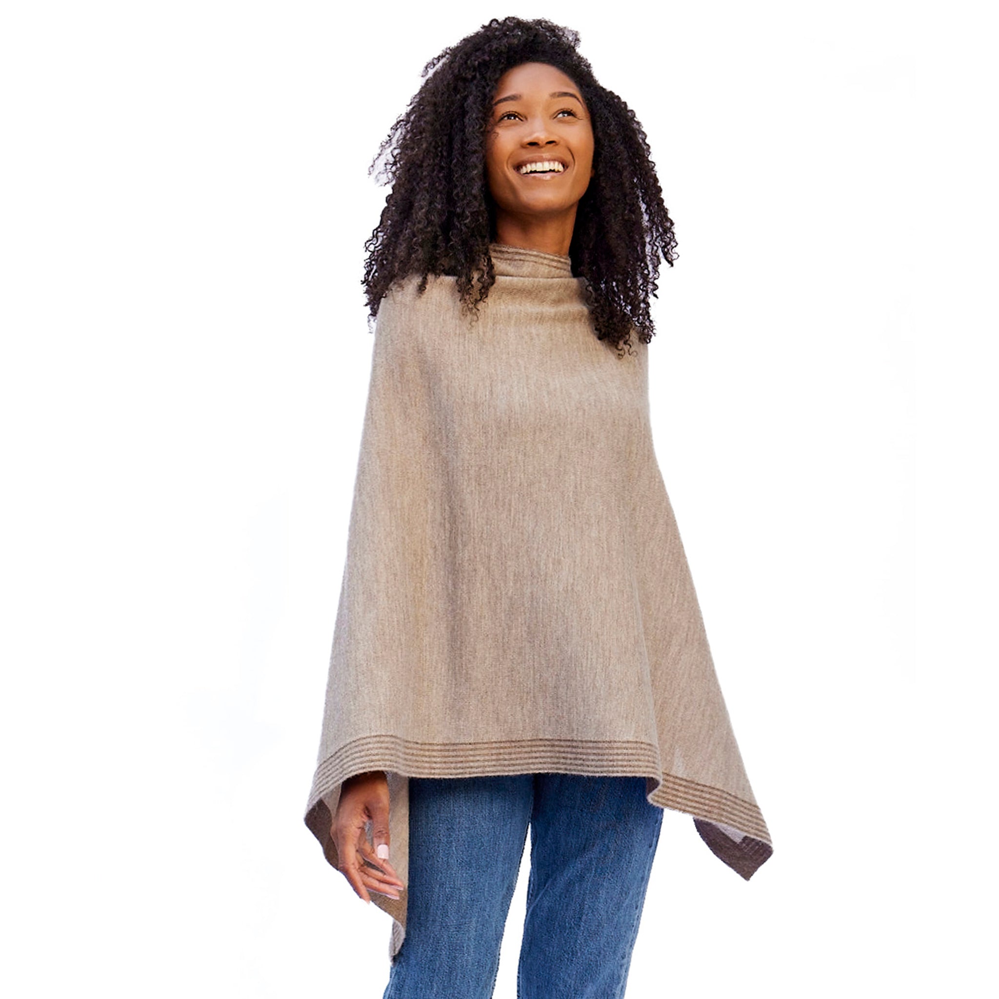 Stick & Ball-La Jolla Lightweight Knit Poncho-