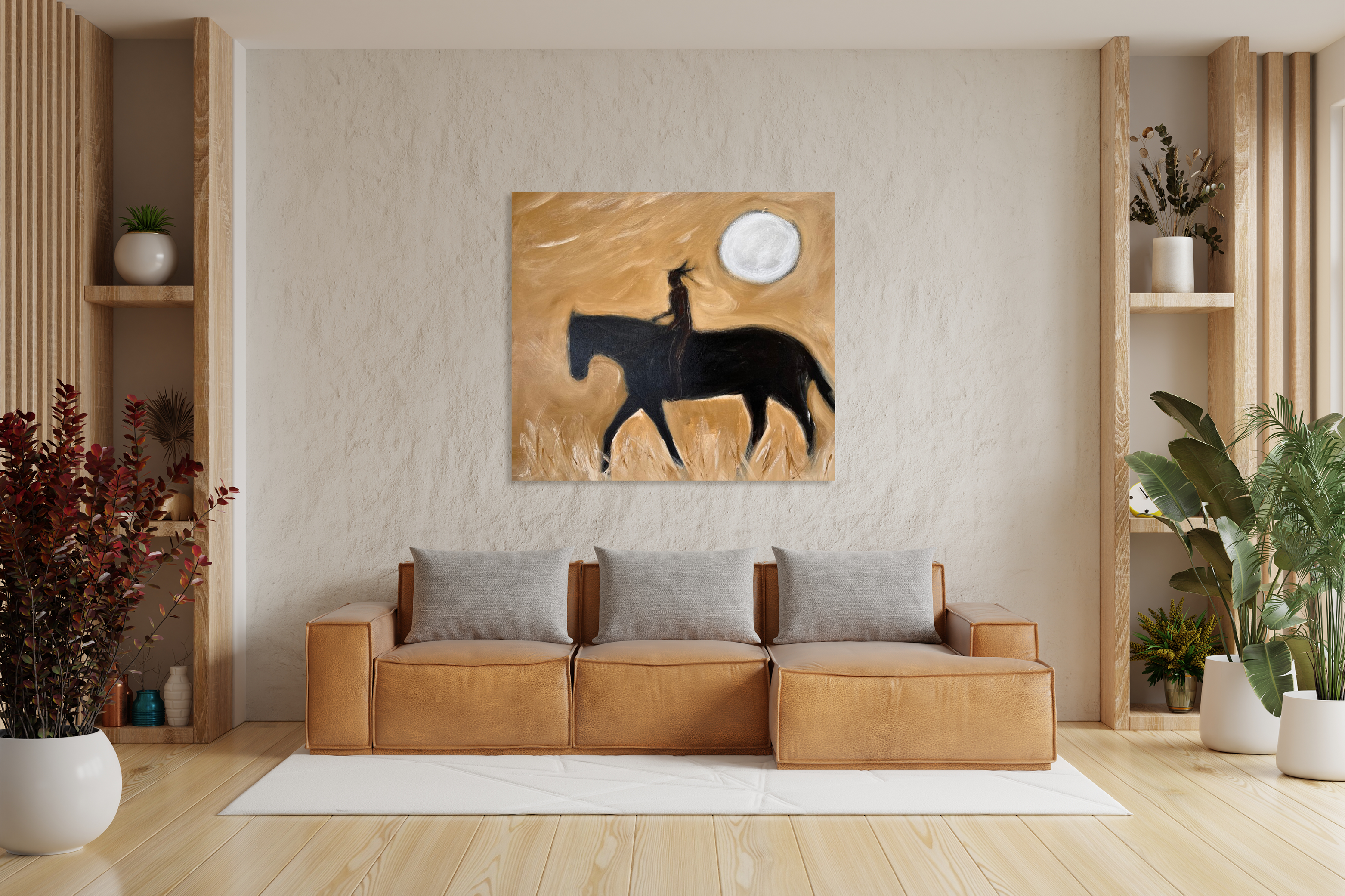 Stick & Ball-Moonshine Rider 36" x 36"-Art-