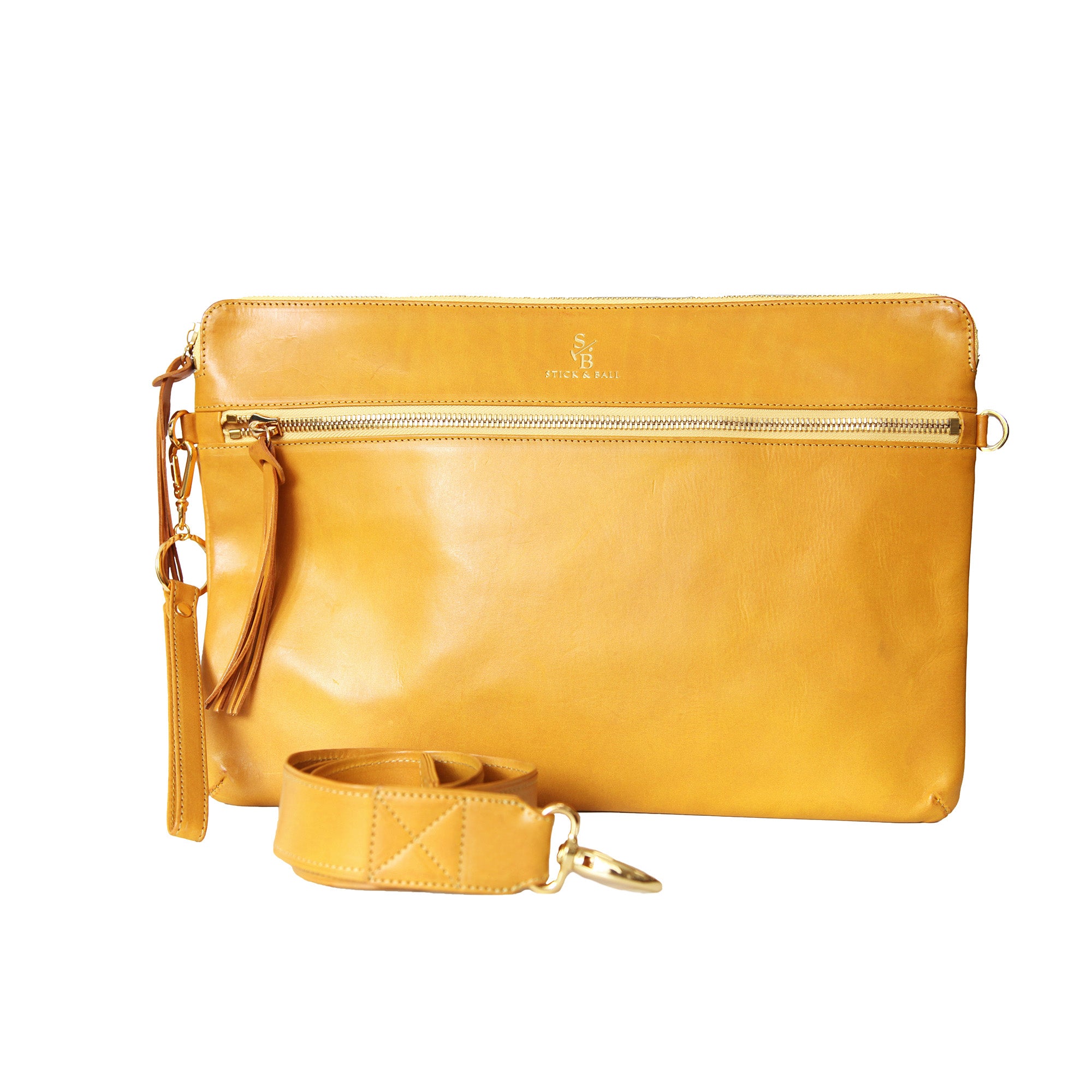 Stick & Ball-Luxe Laptop Crossbody Bag-Accessory-Mustard