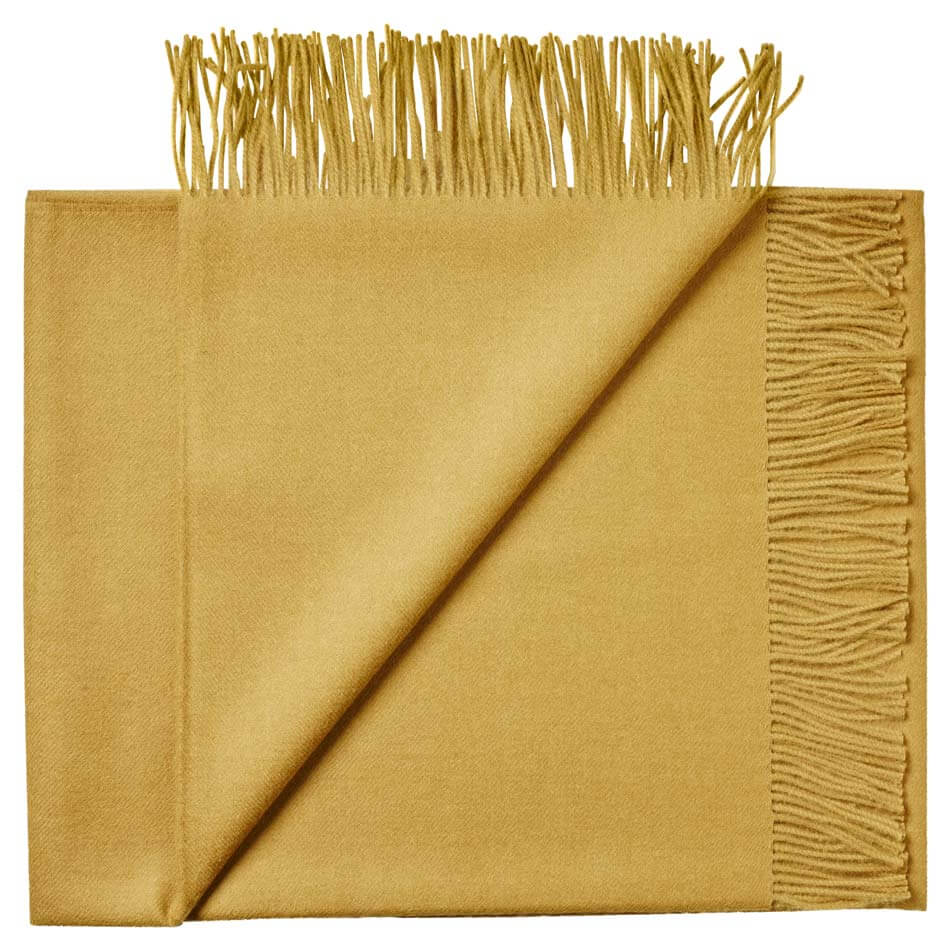 Stick & Ball-Solid Baby Alpaca Wrap / Throw-Throw-Mustard