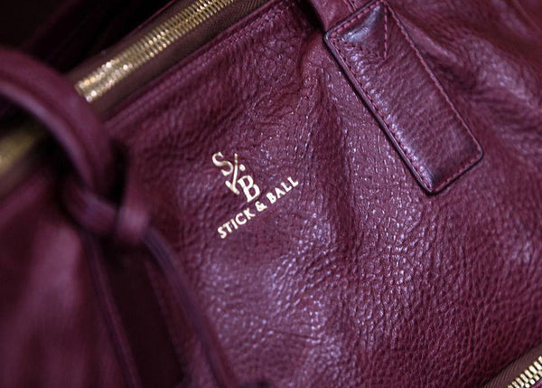 Burgundy vegetable-tanned Italian Leather Tote - Palermo Soho by Stick & Ball