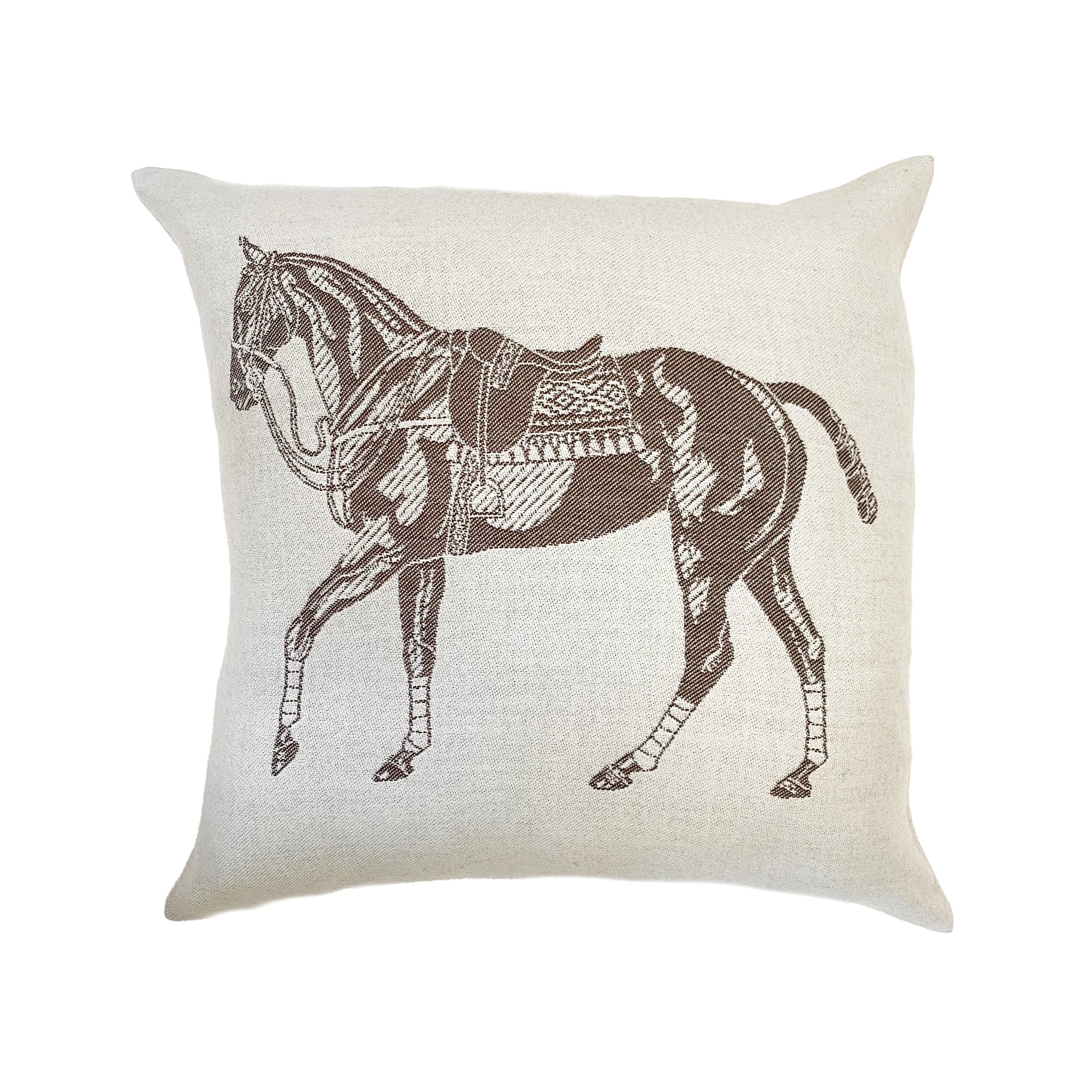 Stick & Ball-Stick & Ball Polo Pony Pillow-Home Decor-Chocolate Brown & Ecru