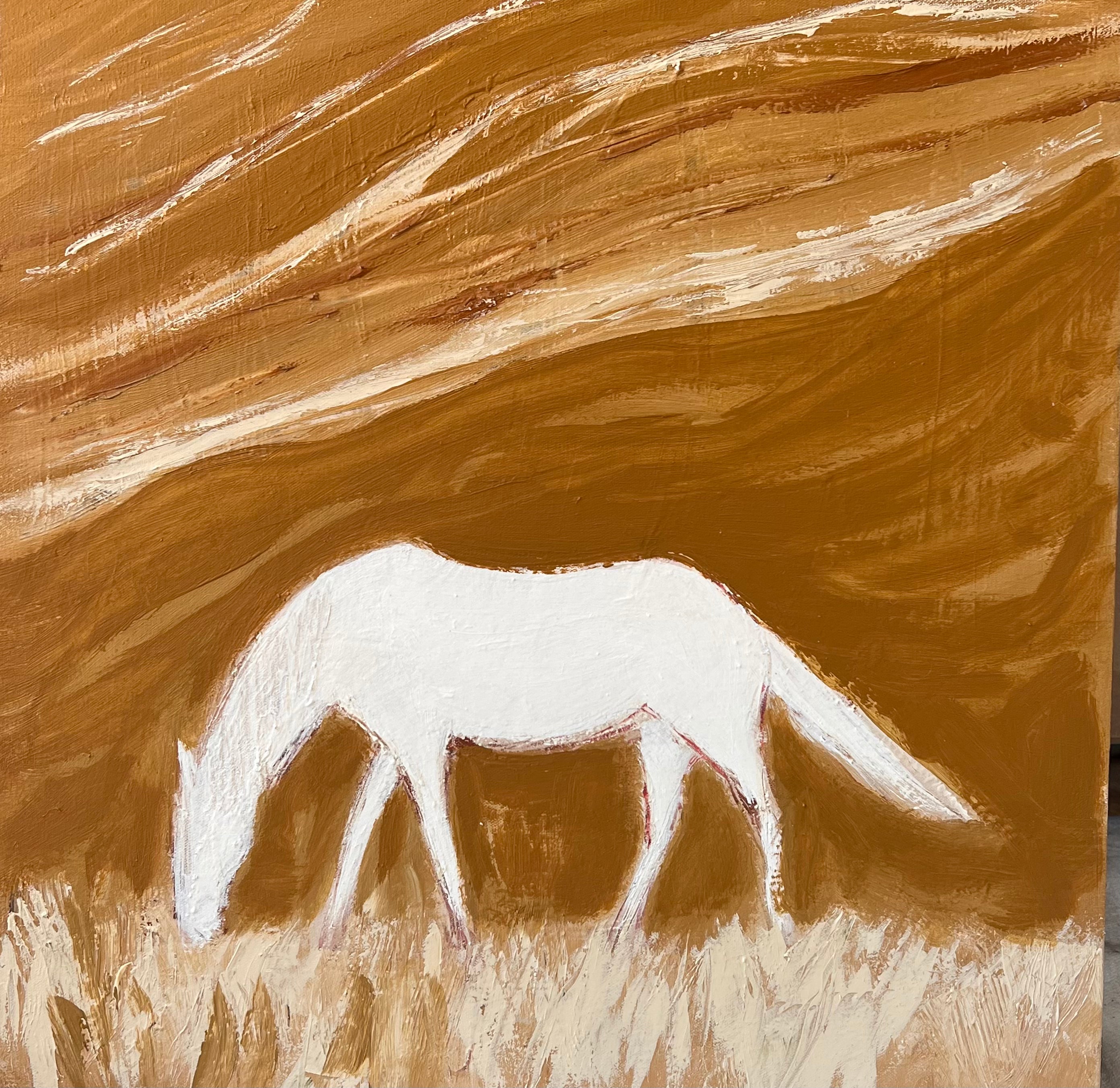 Stick & Ball-“White Horse” 24x24-Art-