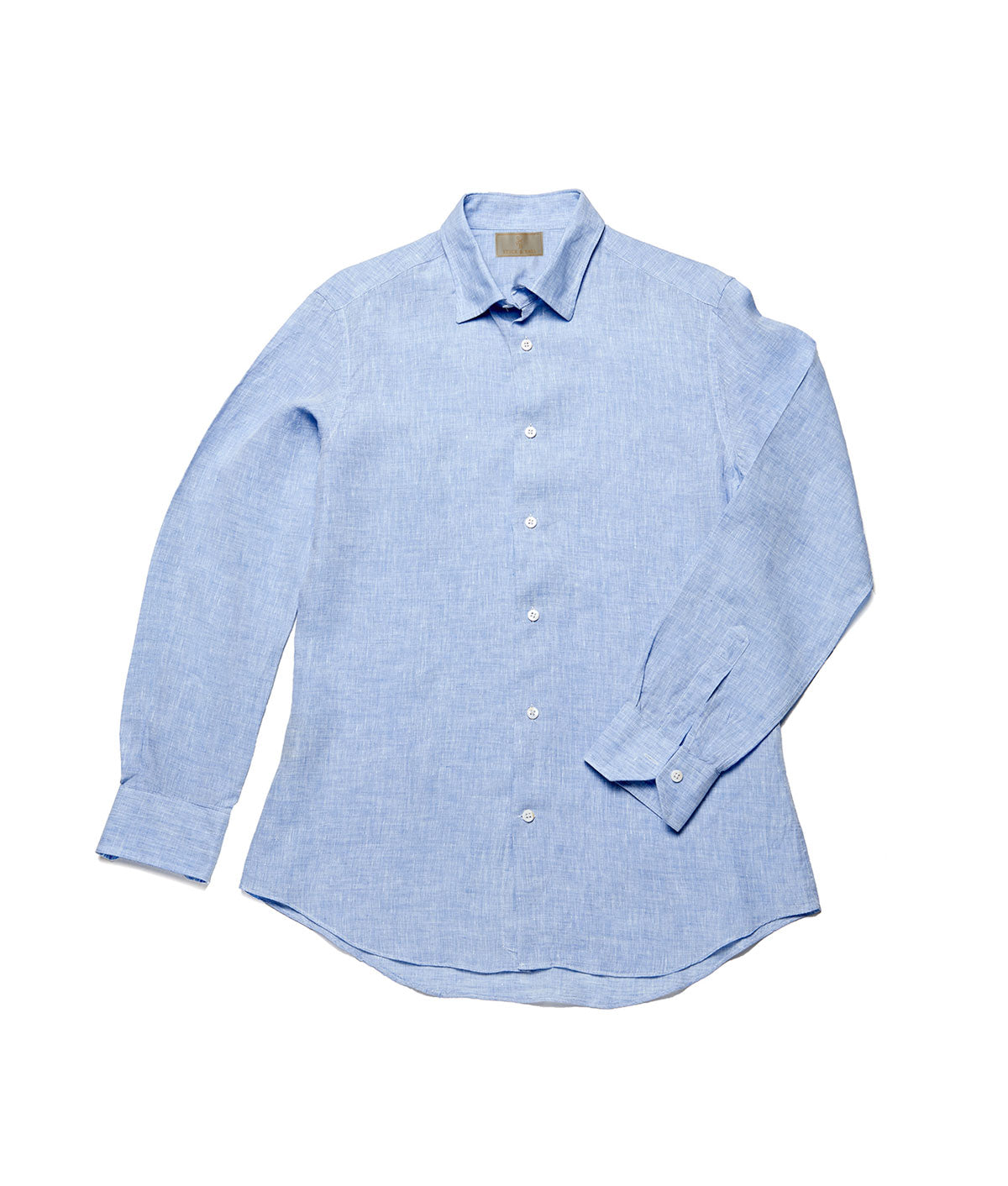 Stick & Ball-Unisex Euroflax Linen Button Down-Apparel-Pacific Blue