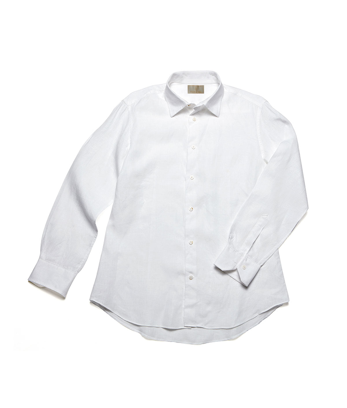 Stick & Ball-Unisex Euroflax Linen Button Down-Apparel-White