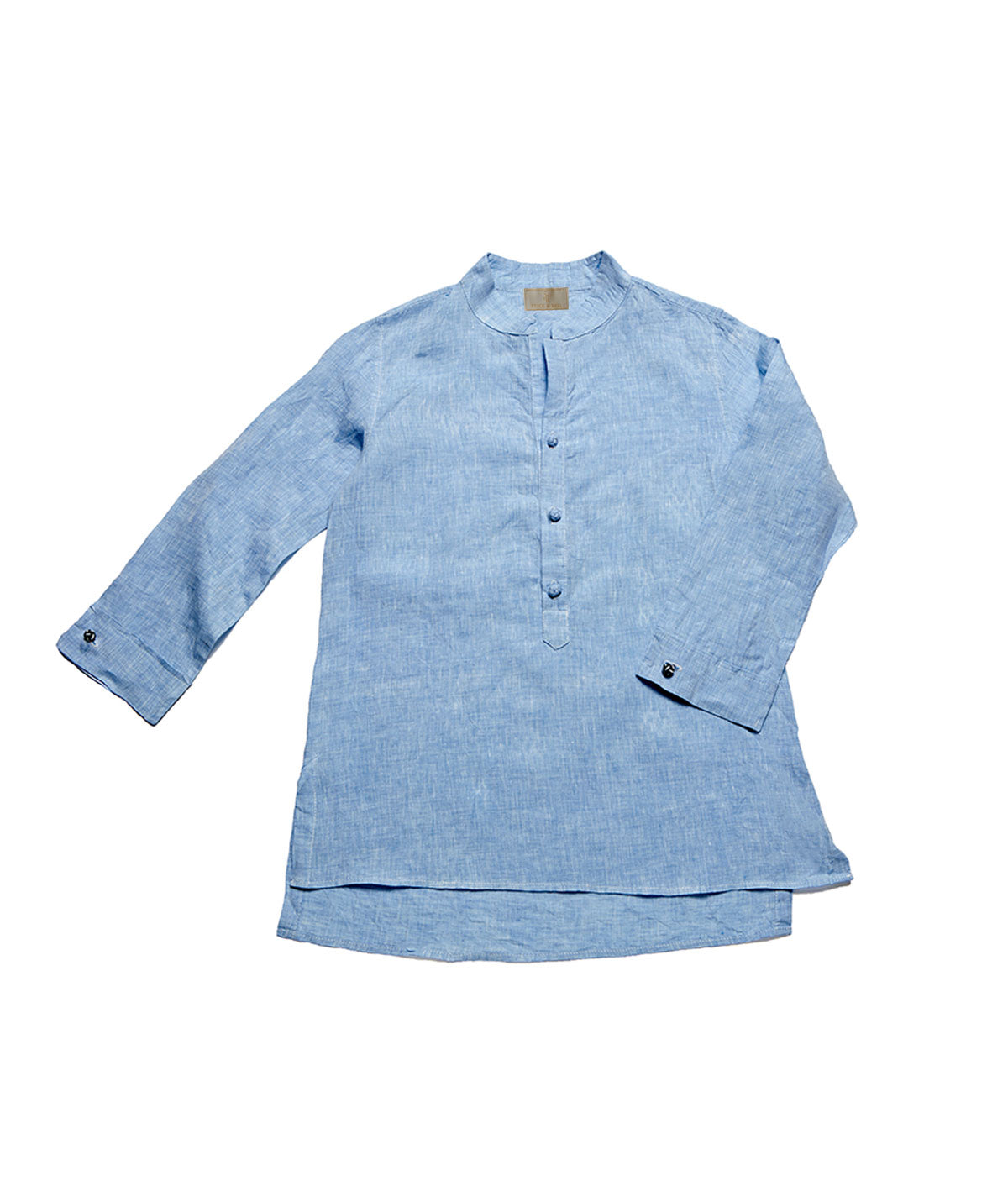 Stick & Ball-Women's Nehru Linen Tunic-Apparel-Pacific Blue