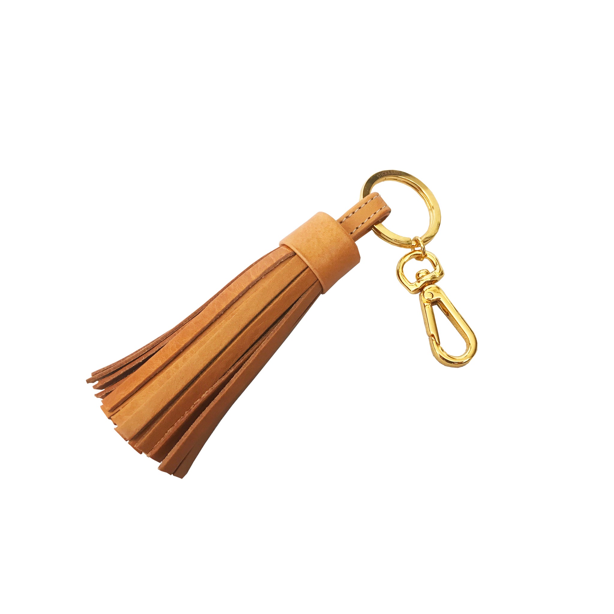 Stick & Ball-Tassel Leather Keychain-Accessory-Tan