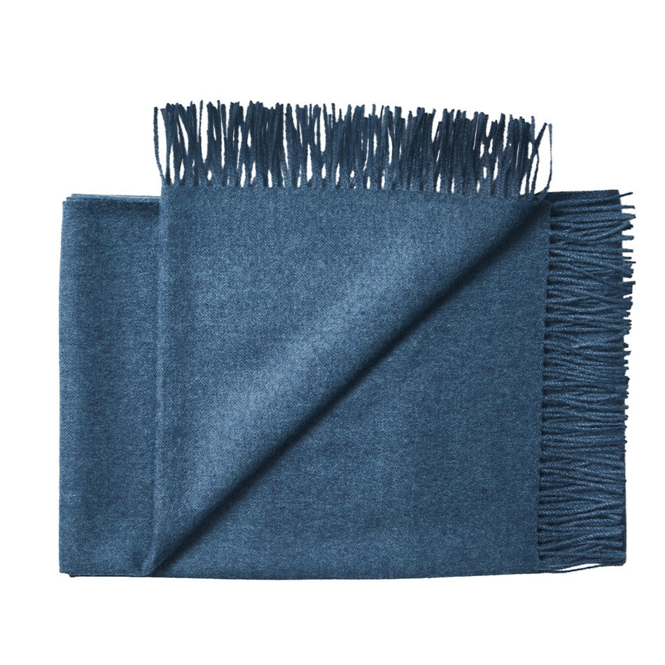 folded denim solid alpaca scarf