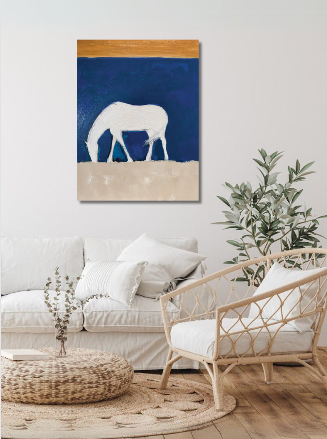 Stick & Ball-White Horse 20" x 24"-Art-