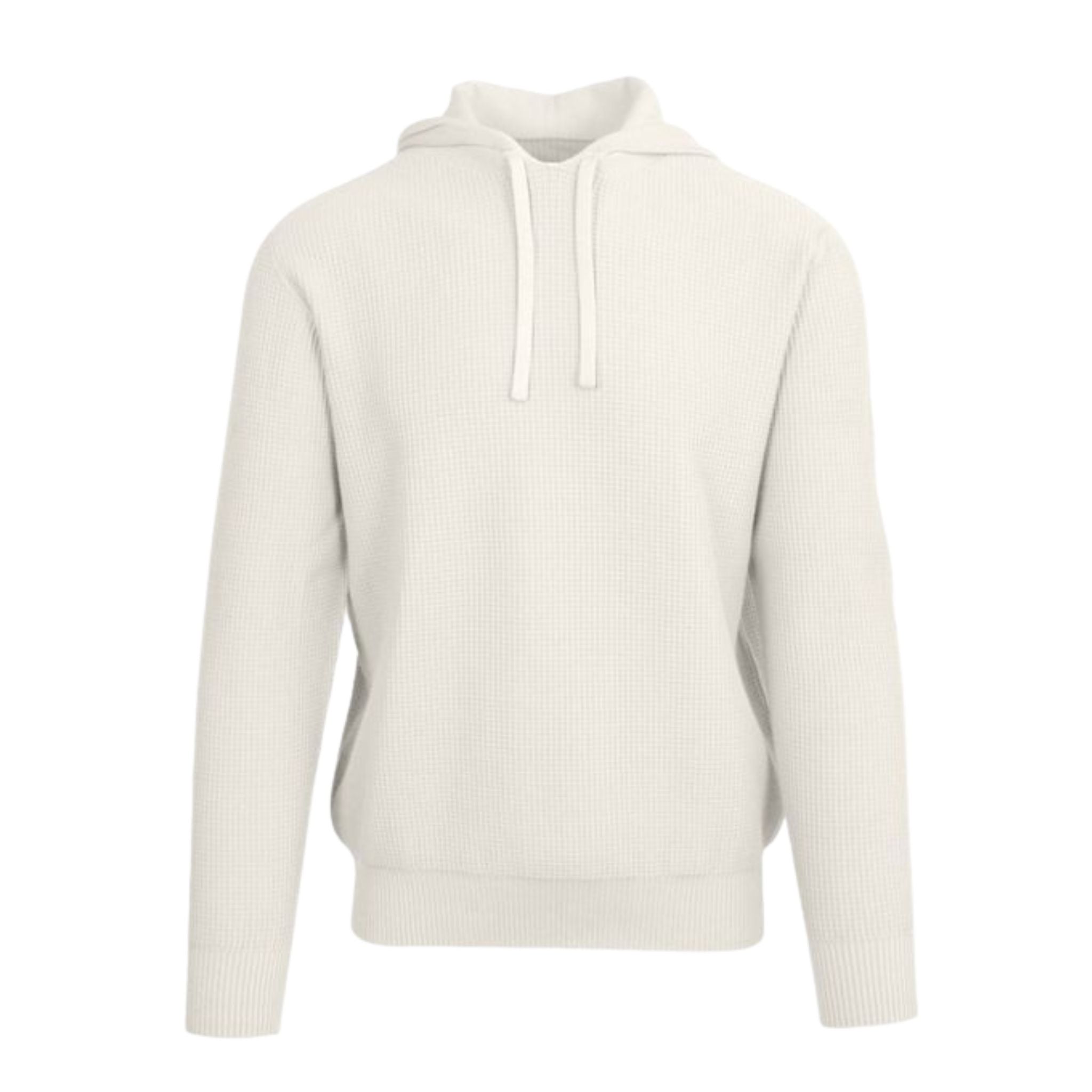 White ribbed hoodie on a white background