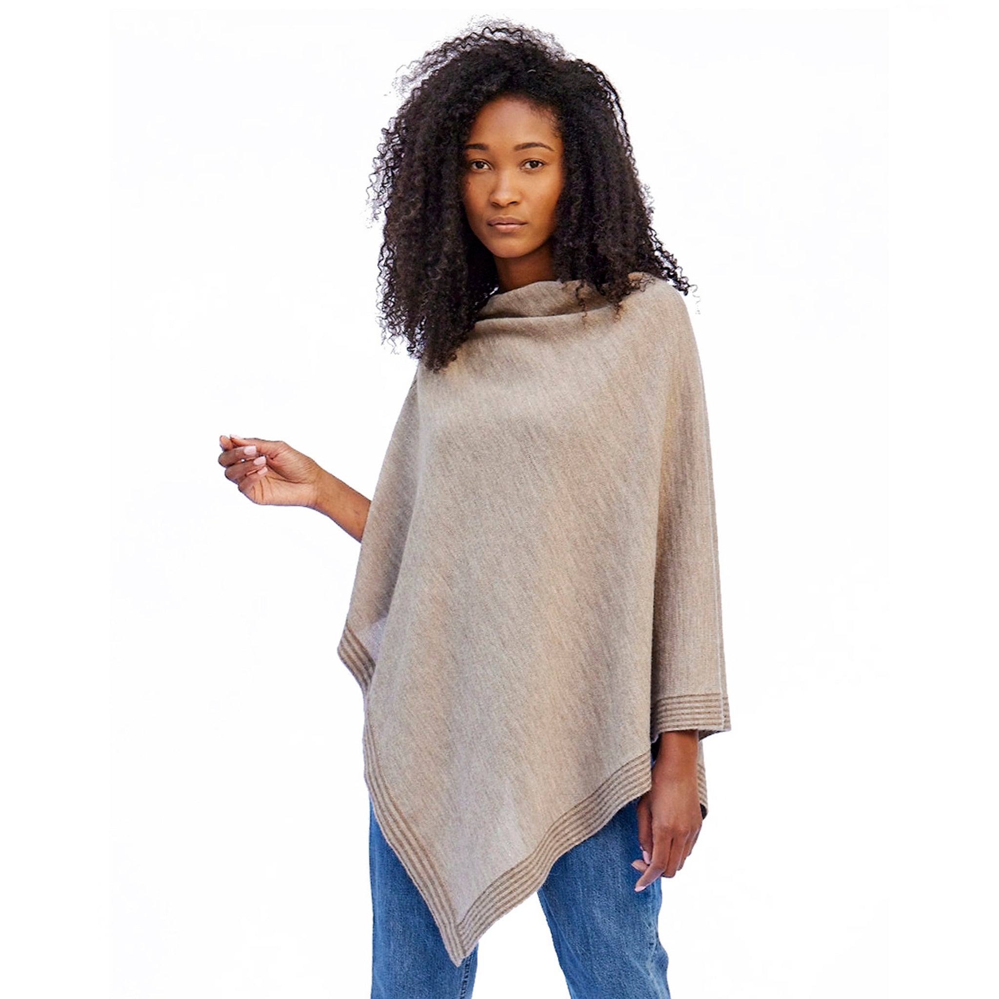 Stick & Ball-La Jolla Lightweight Knit Poncho-