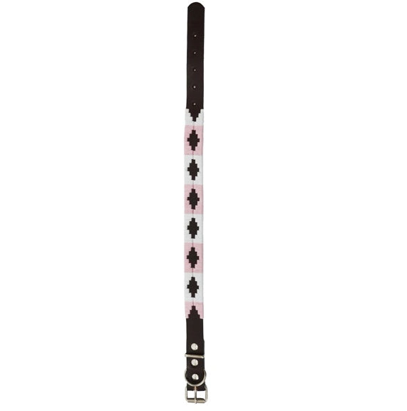 Pampa Dog Collar - Pink & White