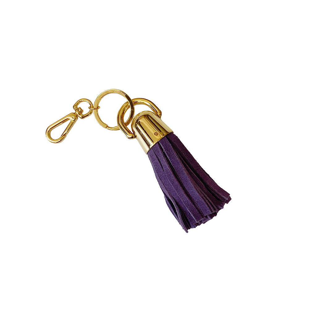 Stick & Ball-Suede & Solid Brass Bell Cap Keychain-Accessory-Purple