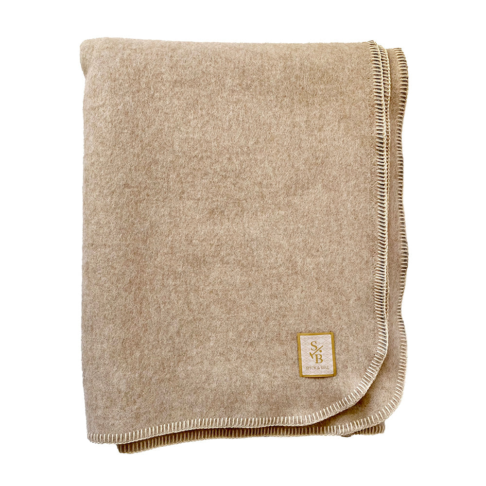 Double Faced Alpaca Throw with Whipstitch