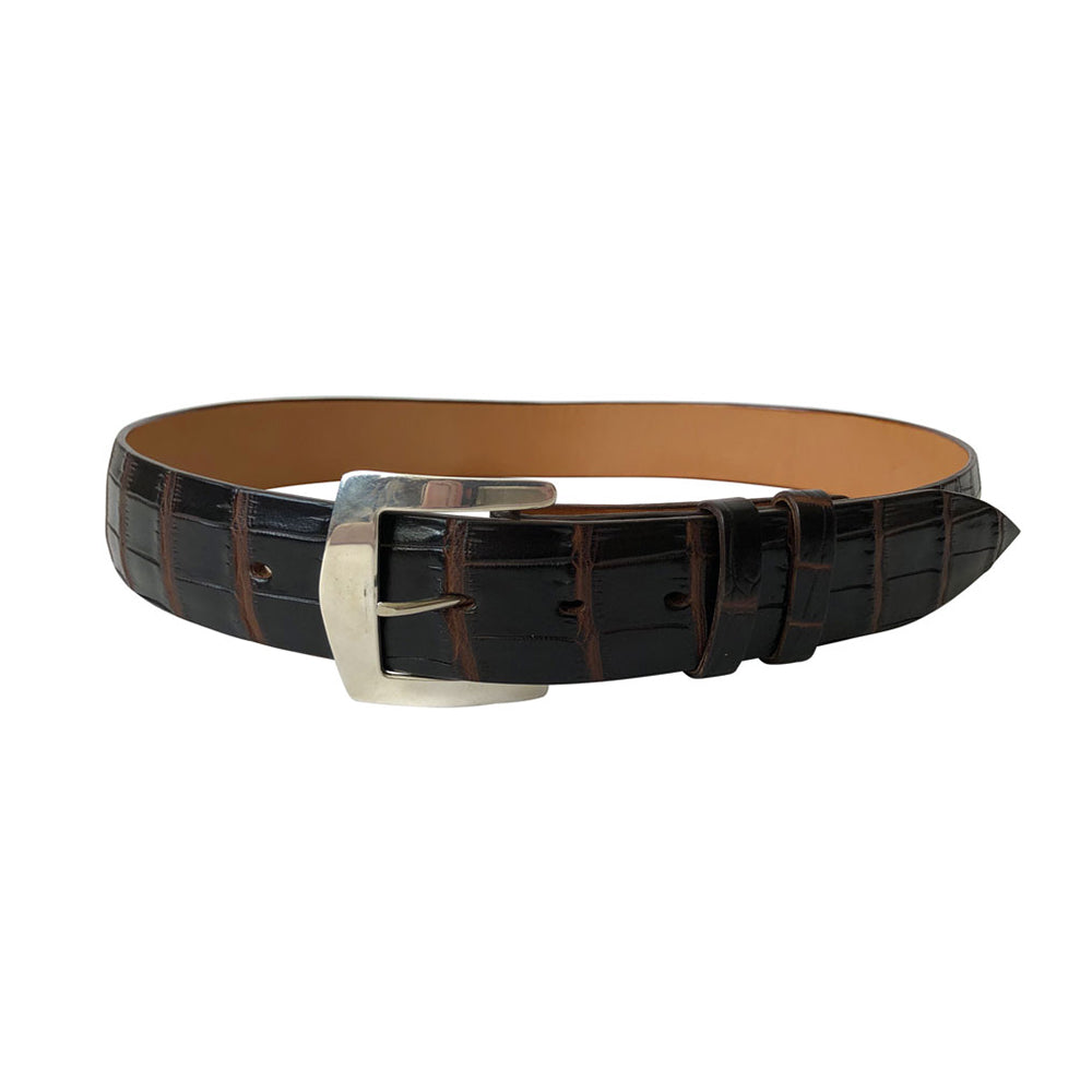 Stick & Ball unisex designer multi brown wide croc belt