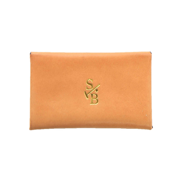 Handmade Vegetable-tanned Italian Leather Unisex Envelope Card Holder in Tan - Stick & Ball