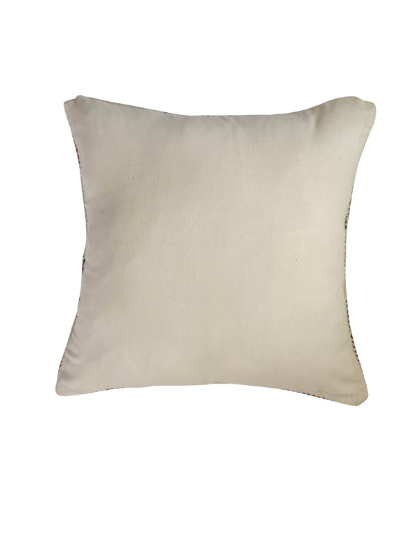 Woven Palm Pillow - Natural and Tan, Square